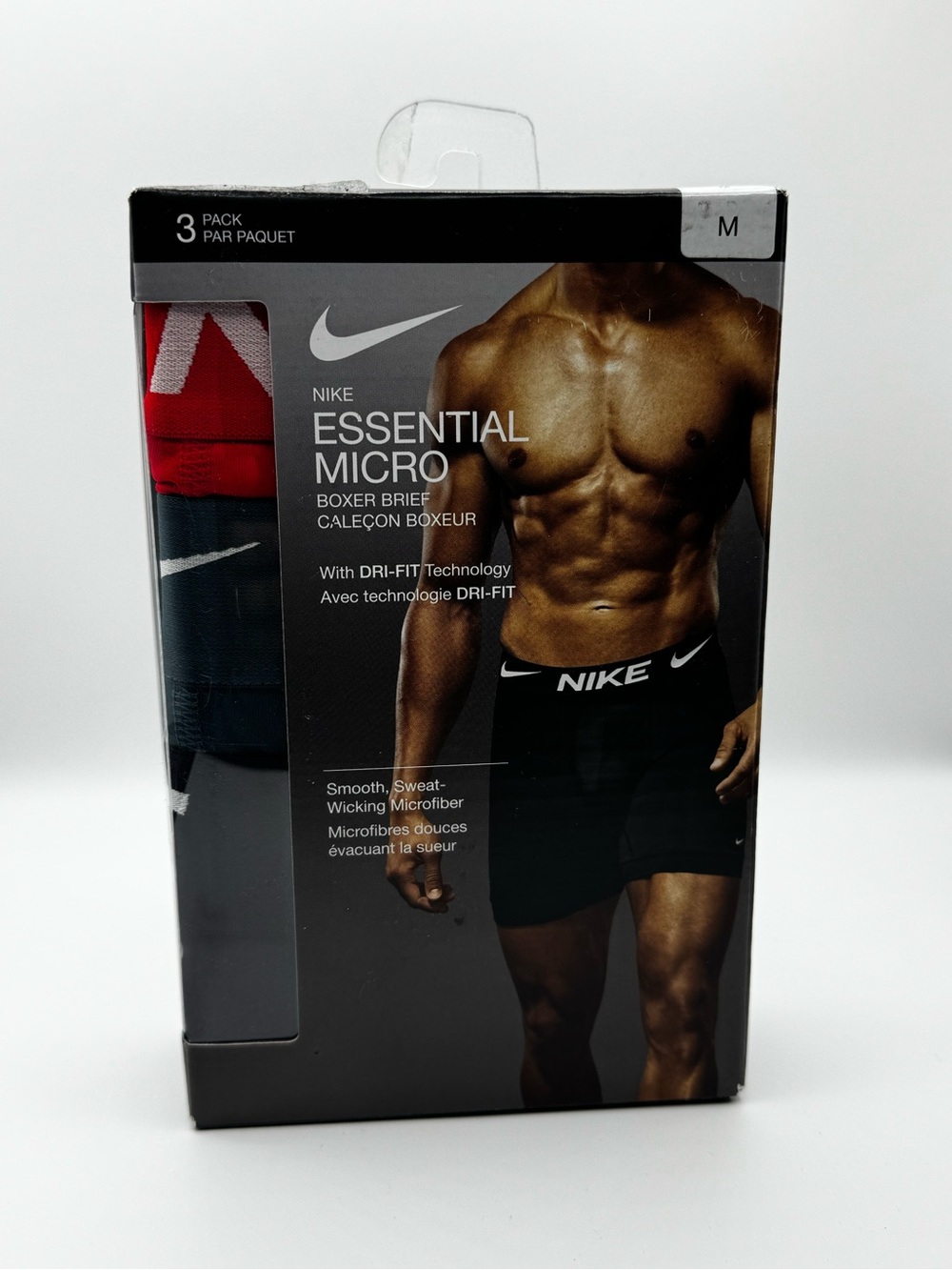 Nike 3-Pack Men's Boxer Briefs - Medium Black, Red, Gray